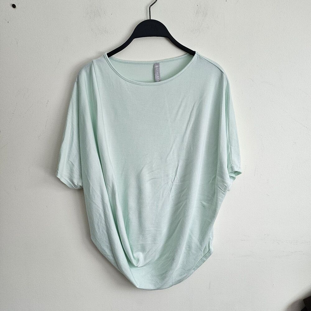 Athleta Womens Shirt Top Green Dolman Sleeve Scoop Neck XS